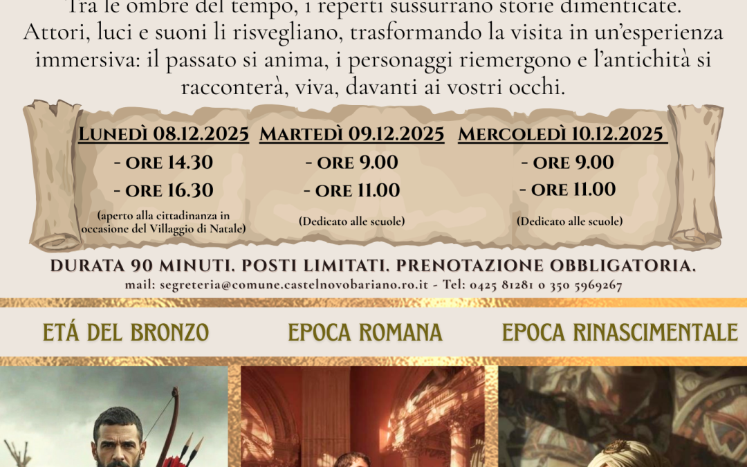 Visite teatralizzate e immersive al Museo Archeologico di Castelnovo Bariano – 8, 9, 10 dicembre 2025